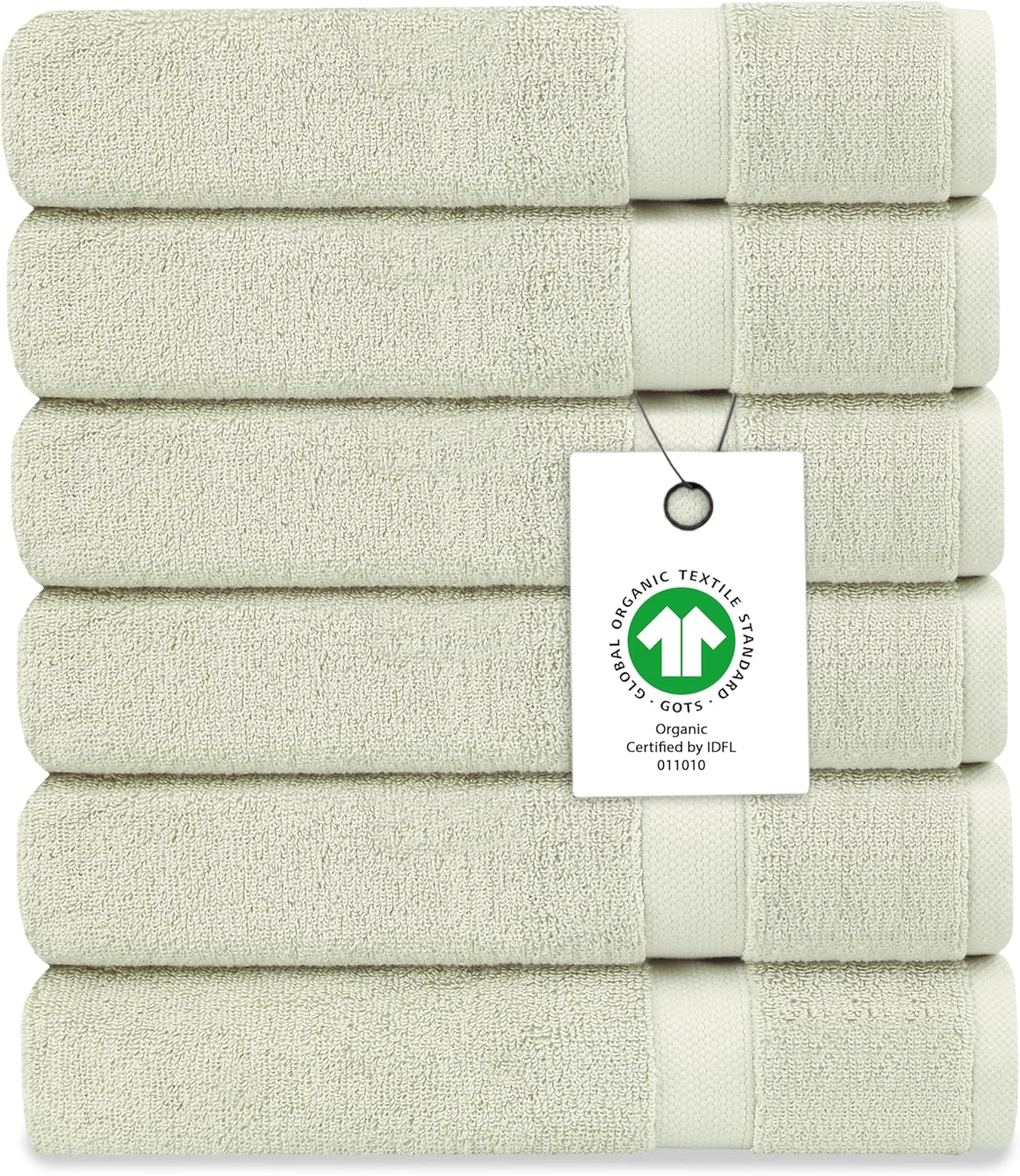 Delara Organic Cotton Luxuriously Plush Washcloths Pack of 6 | GOTS & Oeko-TEX Certified | Premium Quality Face Towels | Feather Touch Technology|650 GSM Long Staple|Soft, Quick Dry & Ultra-Absorbent