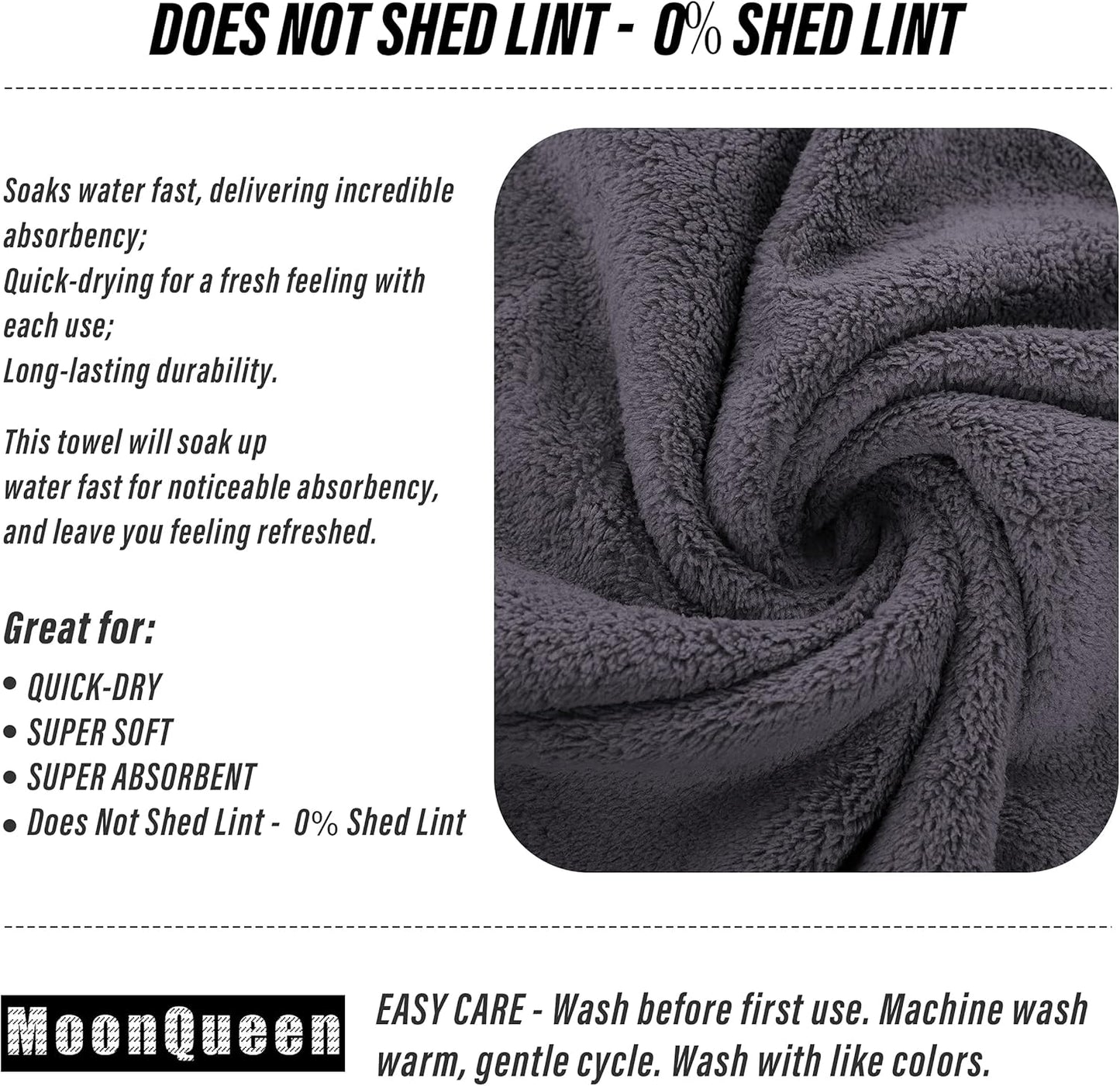 MOONQUEEN 18 Pack Premium Hand Towels - Quick Drying - Microfiber Coral Velvet Highly Absorbent Towels - Multipurpose Use as Hotel, Bathroom, Shower, Spa, Hand Towel 16 x 28 inches (Gray)