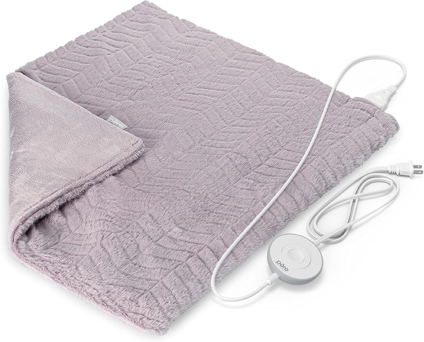 Pure Enrichment PureRadiance Ultra-Wide Heating Pad - 6 Heat Settings, Soft Faux Fur, 20" x 24", Machine Washable