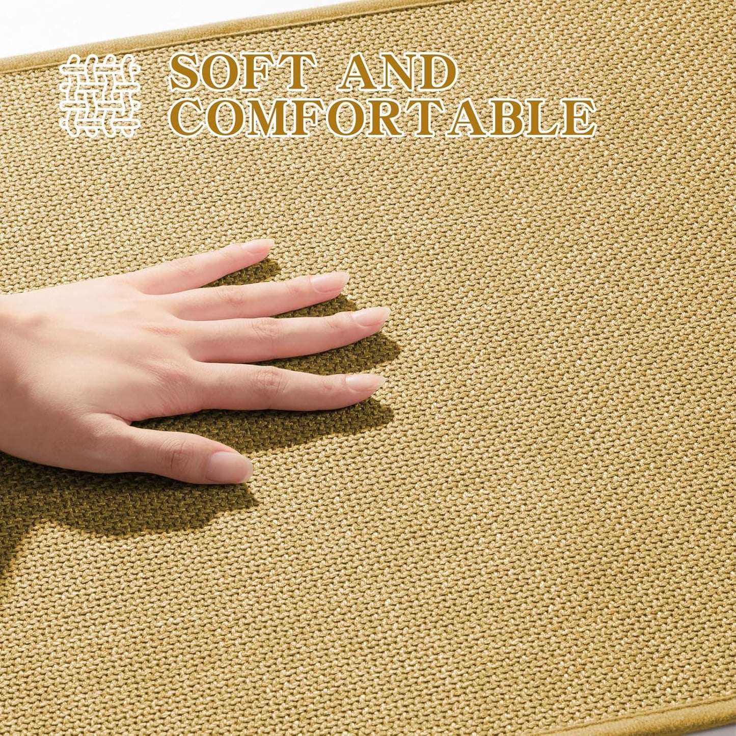 chakme Bathroom Rugs Mat 59x25, Ultra Thin Non Slip Bath Mat Large Quick Dry Absorbent Bath Mat for Bathroom Floor, (Yellow, 59"x25")