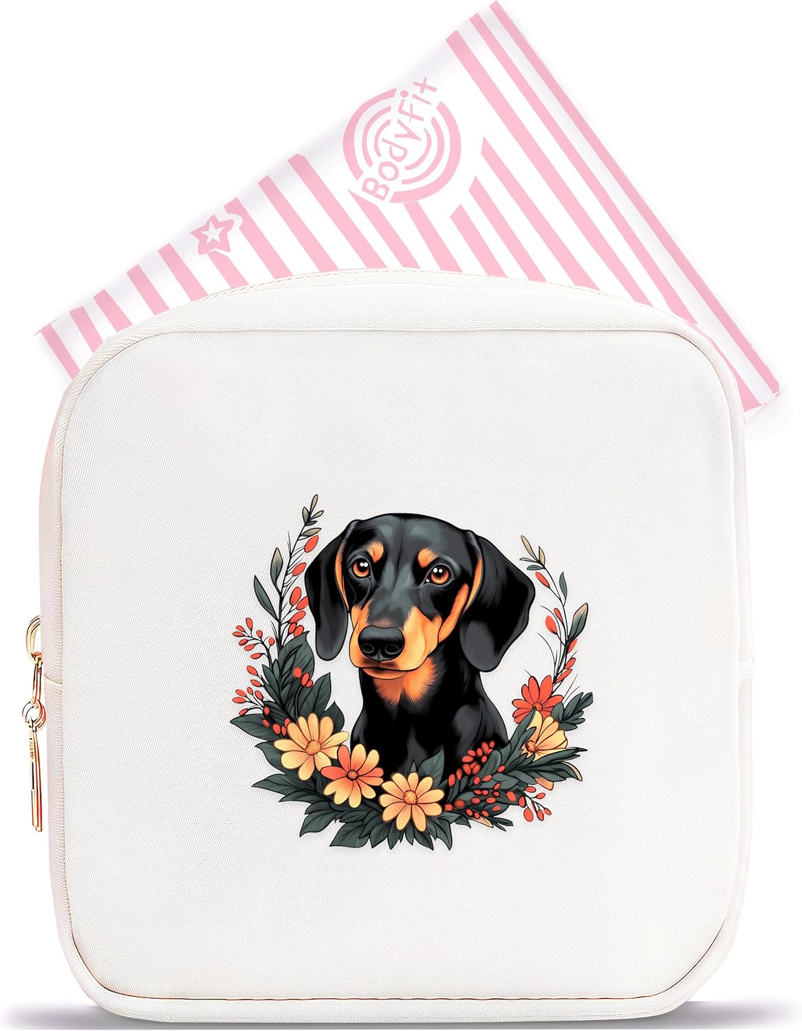 Dachshund Mini Makeup Bag, Dachshund Gift For Women Girls, Cute Portable Zipper Pouch Cosmetic Bag For Teen Girls Kids, Small Storage Bag For Sanitary Pad, Period napkin bag!