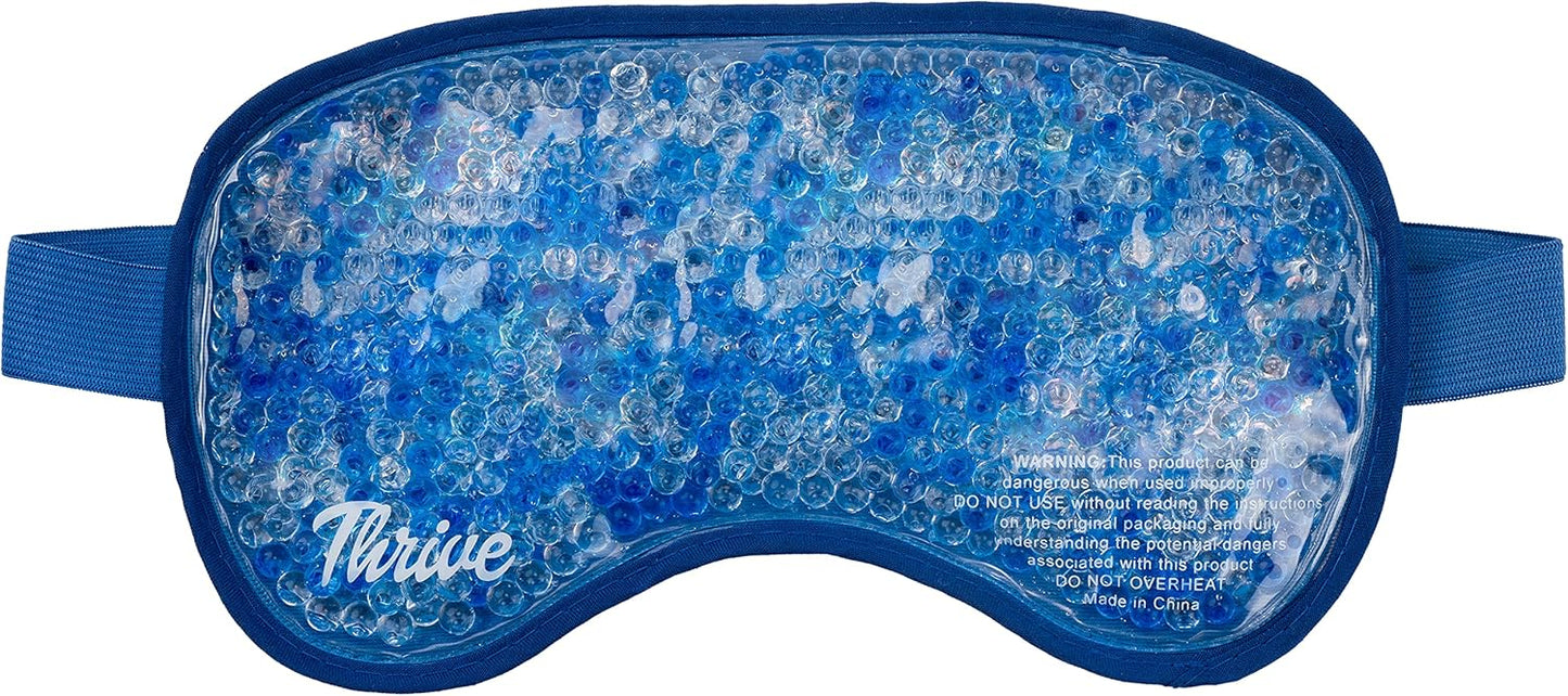 Thrive Eye Care Gel Bead Eye Mask Hot & Cold - Azure, 1 Count - Reusable Sleep Mask & Puffiness Relief - Cold Compress & Warm Wrap for Migraines, Dryness & Dark Circles