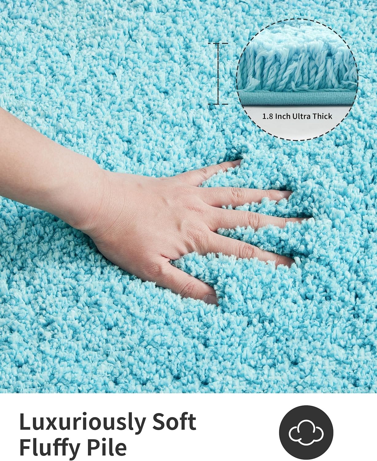 ILANGO Teal Bathroom Rugs 70" × 24" Non Slip & Super Absorbent Thick Soft, Washable Bath Carpet Runner for Floor, Microfiber Plush Shaggy Bath Mats with Rubber for Bedroom Bathtub Shower Room