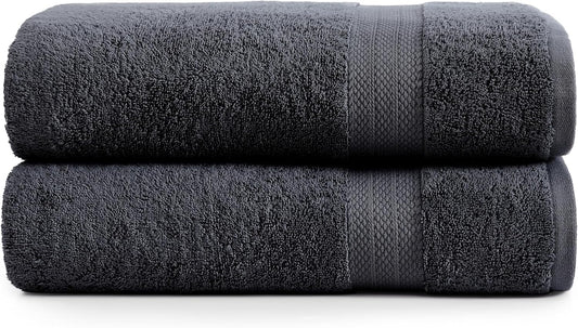 LANE LINEN 100% Cotton Bath Sheets Set of 2 (35"x66") - Ring Spun Cotton Extra Large Bath Towels Sets - Quick Dry, Soft & Absorbent Oversized Towel Sets- Pre Shrunk, Fade Resistant - Black Towels