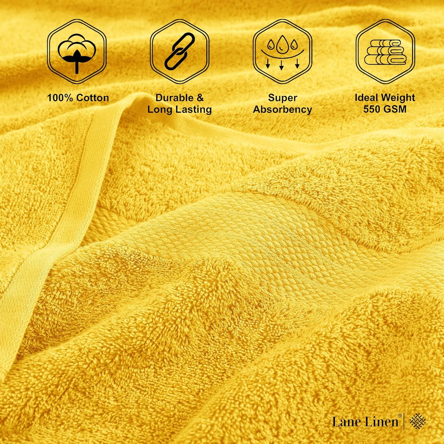 LANE LINEN 100% Cotton 2 Pack Bath Sheets (35"x66") - Ring Spun Cotton - Extra Large Bath Towels Set - Quick Drying, Highly Soft & Absorbent Oversized Bathroom Towel Sets - Hotel Quality - Mimosa