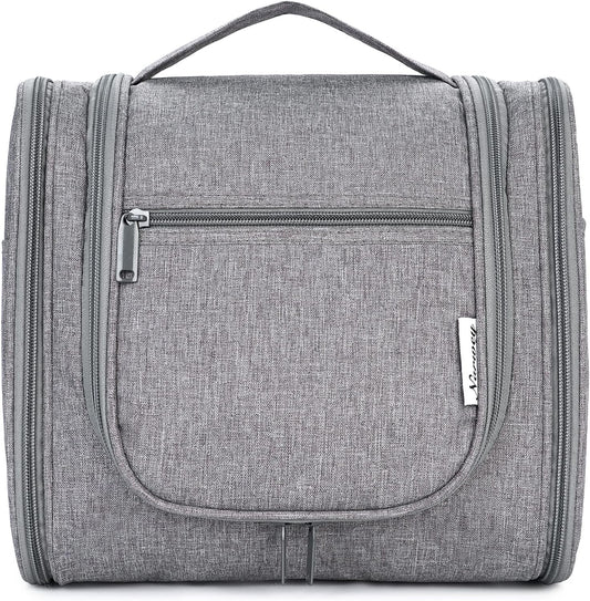Narwey Hanging Toiletry Bag for Women Travel Makeup Bag Organizer Toiletries Bag Men for Cosmetics Essentials Accessories (Large, Grey)