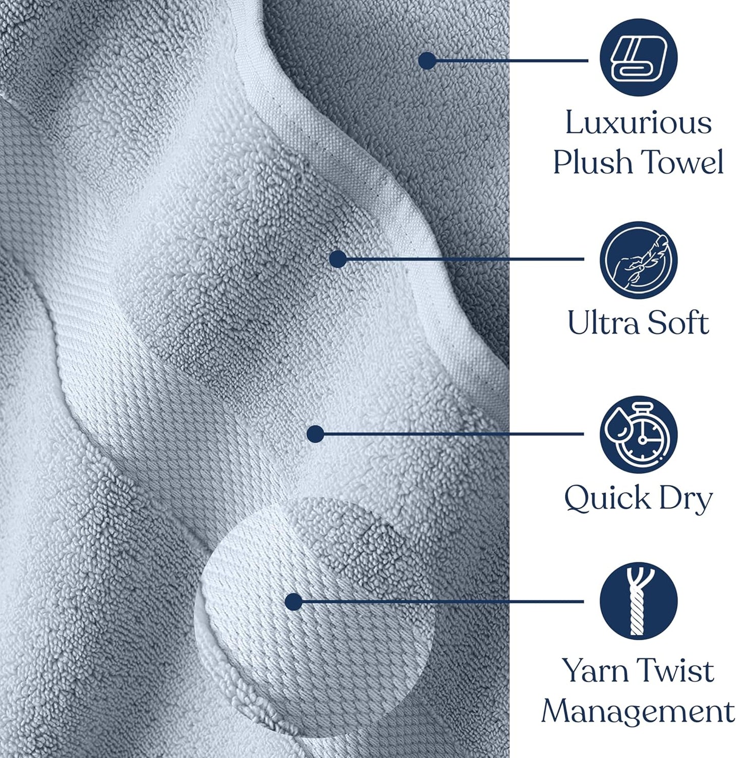 Delara Organic Cotton Luxuriously Plush Bath Sheet Pack of 4 | GOTS & OEKO-TEX Certified | Premium Hotel Quality Towels | Feather Touch Technology|650 GSM Long Staple|Soft, Quick Dry & Ultra-Absorbent