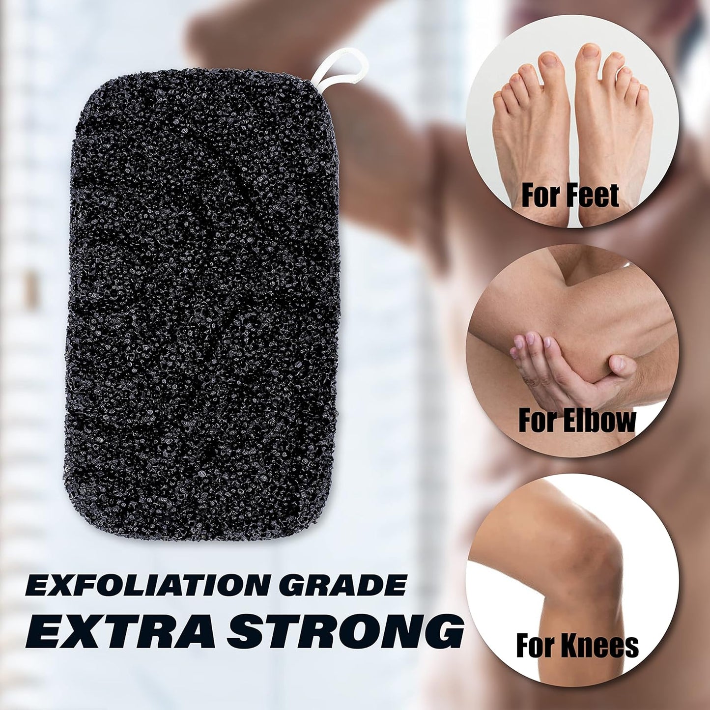 myHomeBody Extra Exfoliating Body Scrubber, Bath Sponge for Women, Loofah Exfoliator for Men, 2pc