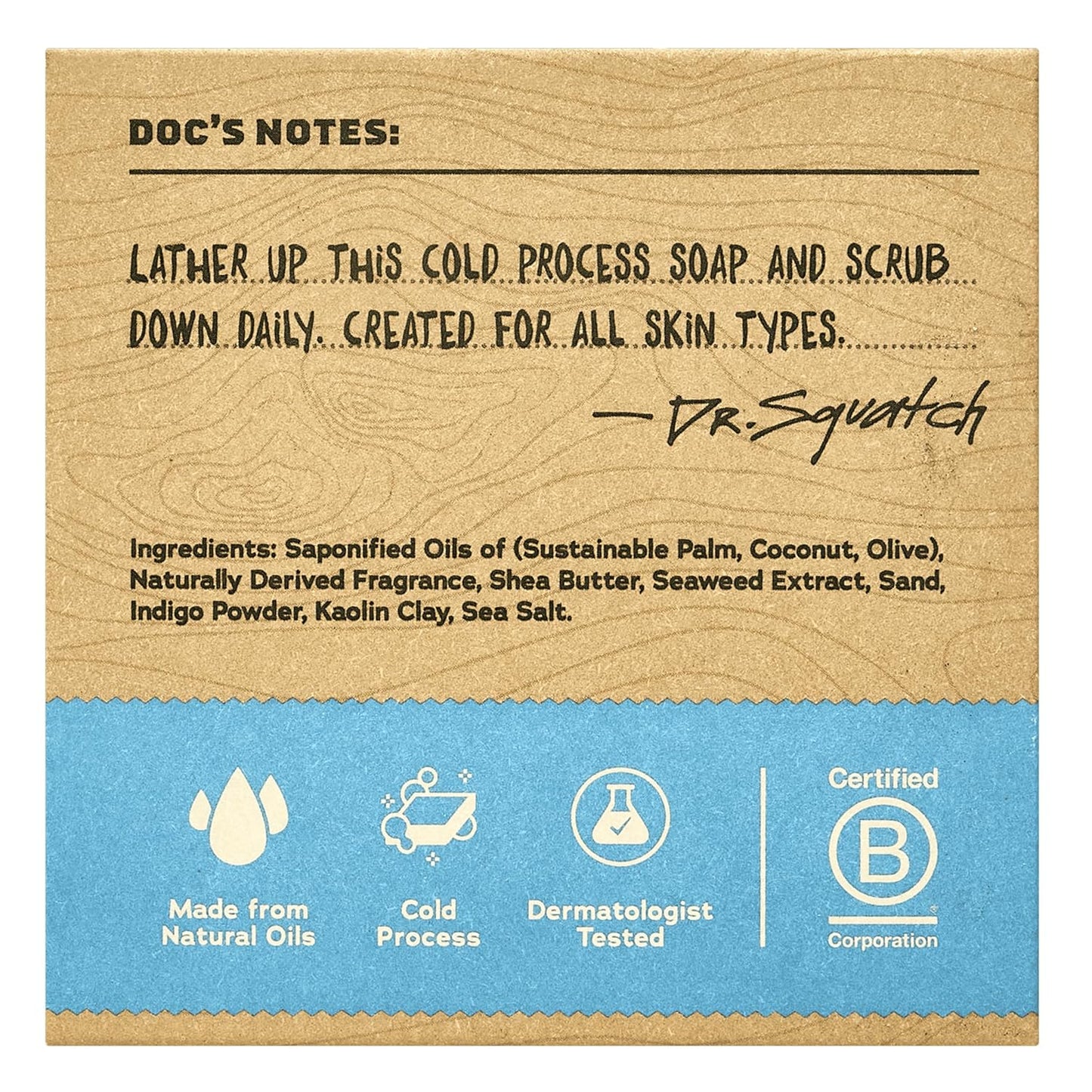 Dr. Squatch Natural Bar Soap for Men - Cold Process Soap with No Harsh Chemicals - Coastal Mist (5 oz, 3-Pack)