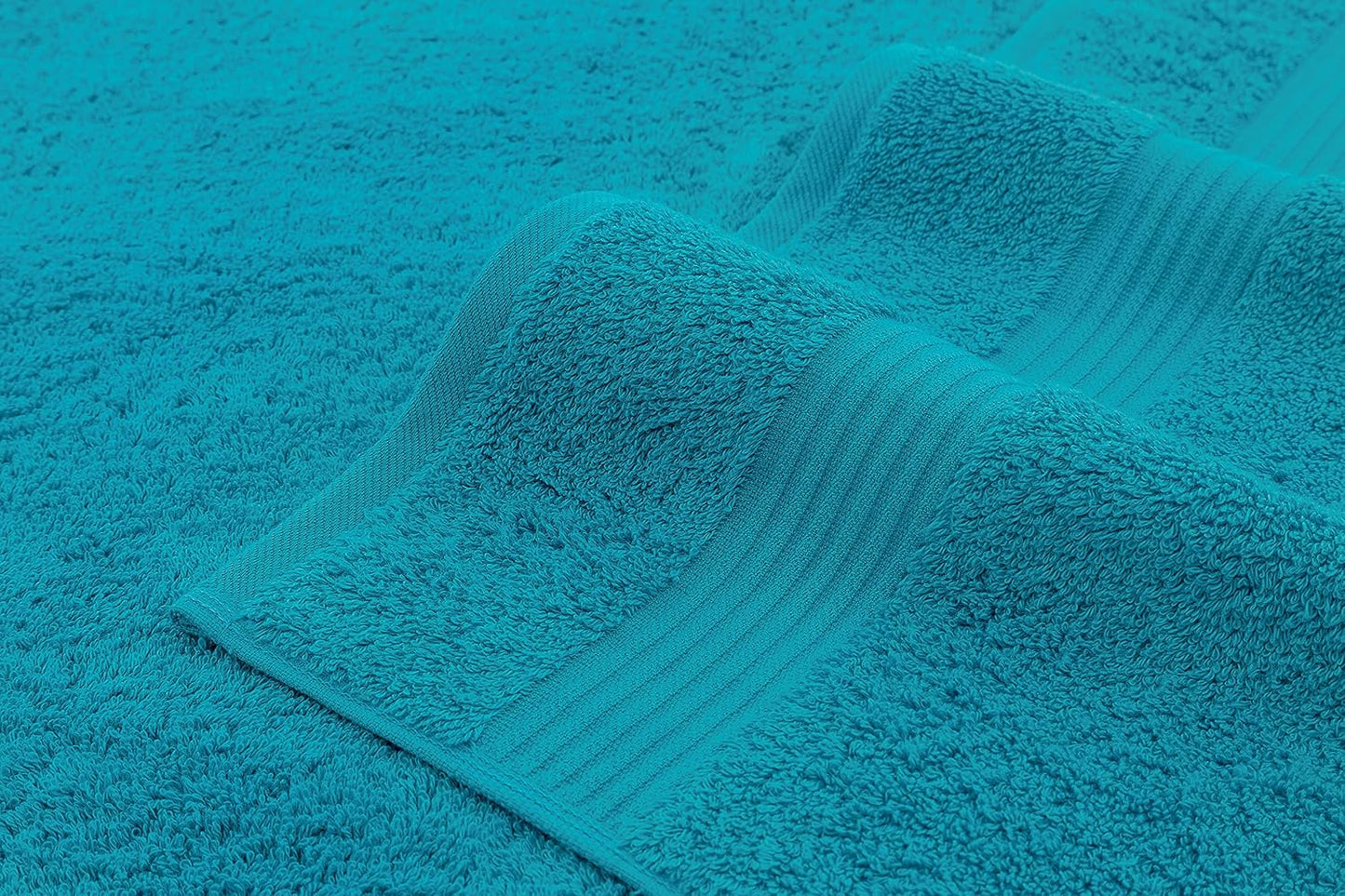 American Veteran Towel, 100% Cotton Turkish 6 Piece Towel Set Luxury Towels Set of 6 for Bathroom Essentials 2 Bath Towels 2 Hand Towels 2 Washcloths, Aqua Blue