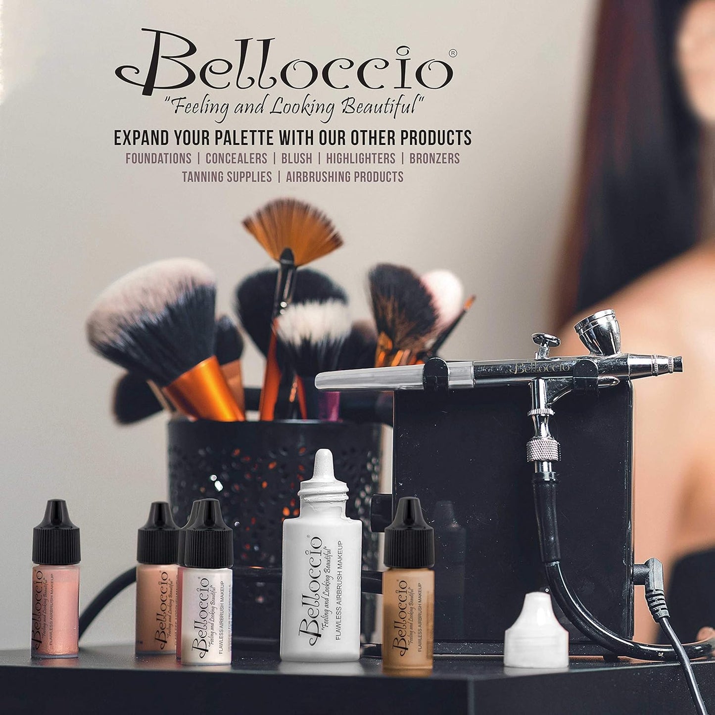 Belloccio's Professional Flawless Airbrush Makeup Highlighter-Shimmer MARS Half Ounce