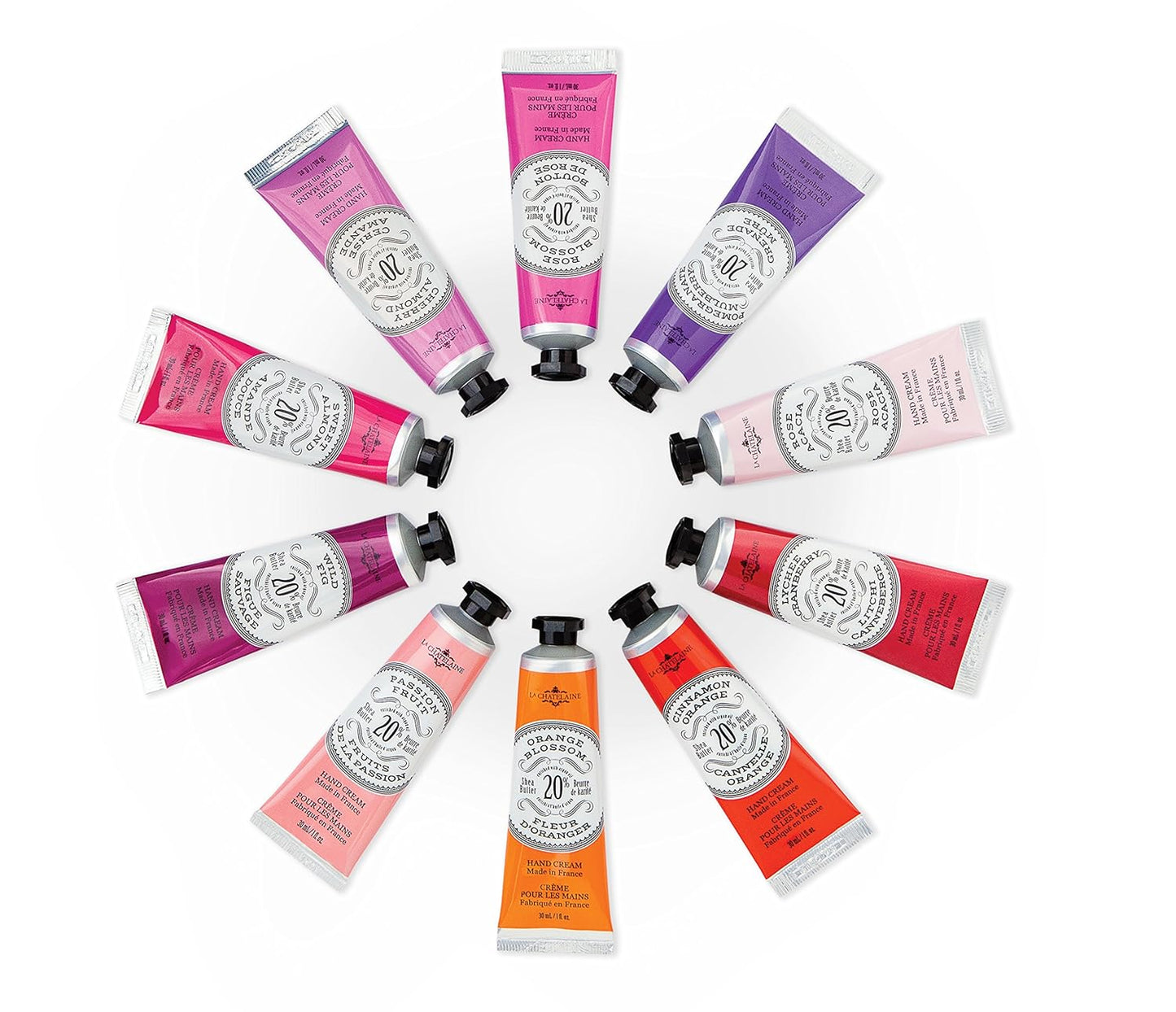 La Chatelaine 20% Shea Butter Hand Cream Travel Size, Organic Argan Oil, Moisturizing, Nourishing, Repairing, Extra-Rich Hand Lotion, Made in France, Paraben Free, 1 oz / 30ml (Rose Blossom)