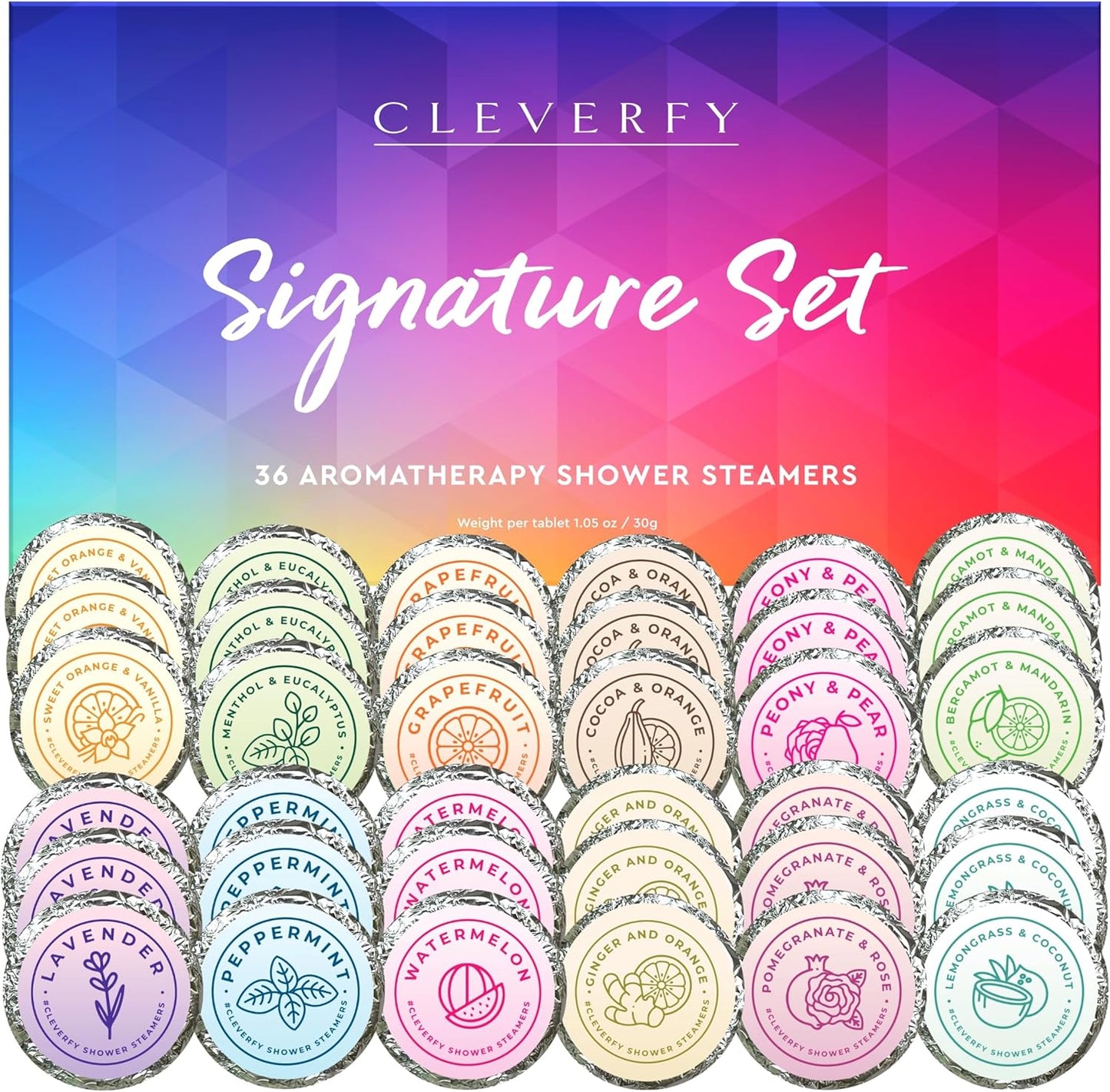 Cleverfy Shower Steamers Aromatherapy – Stocking Stuffers for Women, Teens and Wife – Christmas Gifts for Women and Teen Girls – White Elephant Gifts for Adults – 36 Tablets