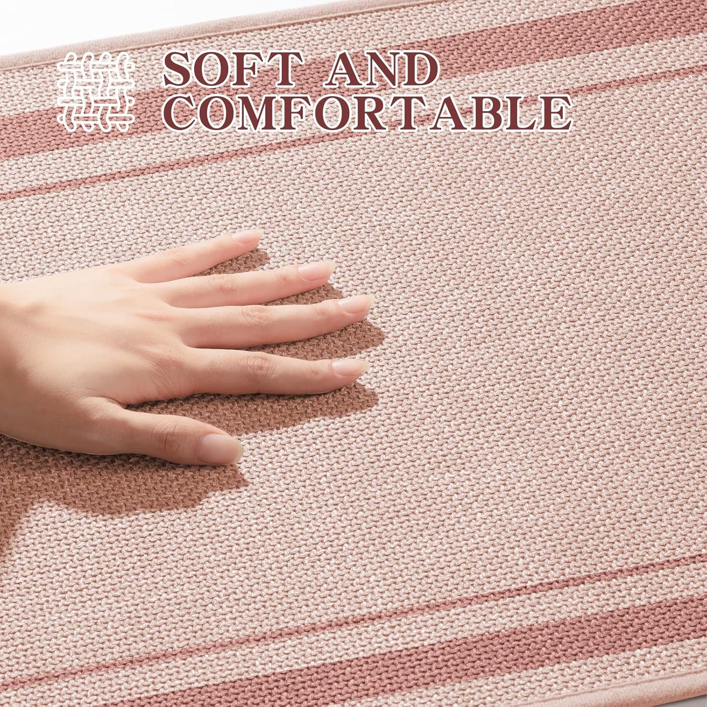 chakme Bathroom Rugs Mat 24x17, Ultra Thin Non Slip Bath Mat Small Quick Dry Absorbent Bath Mat for Bathroom Floor, (Light Pink, 24"x17")