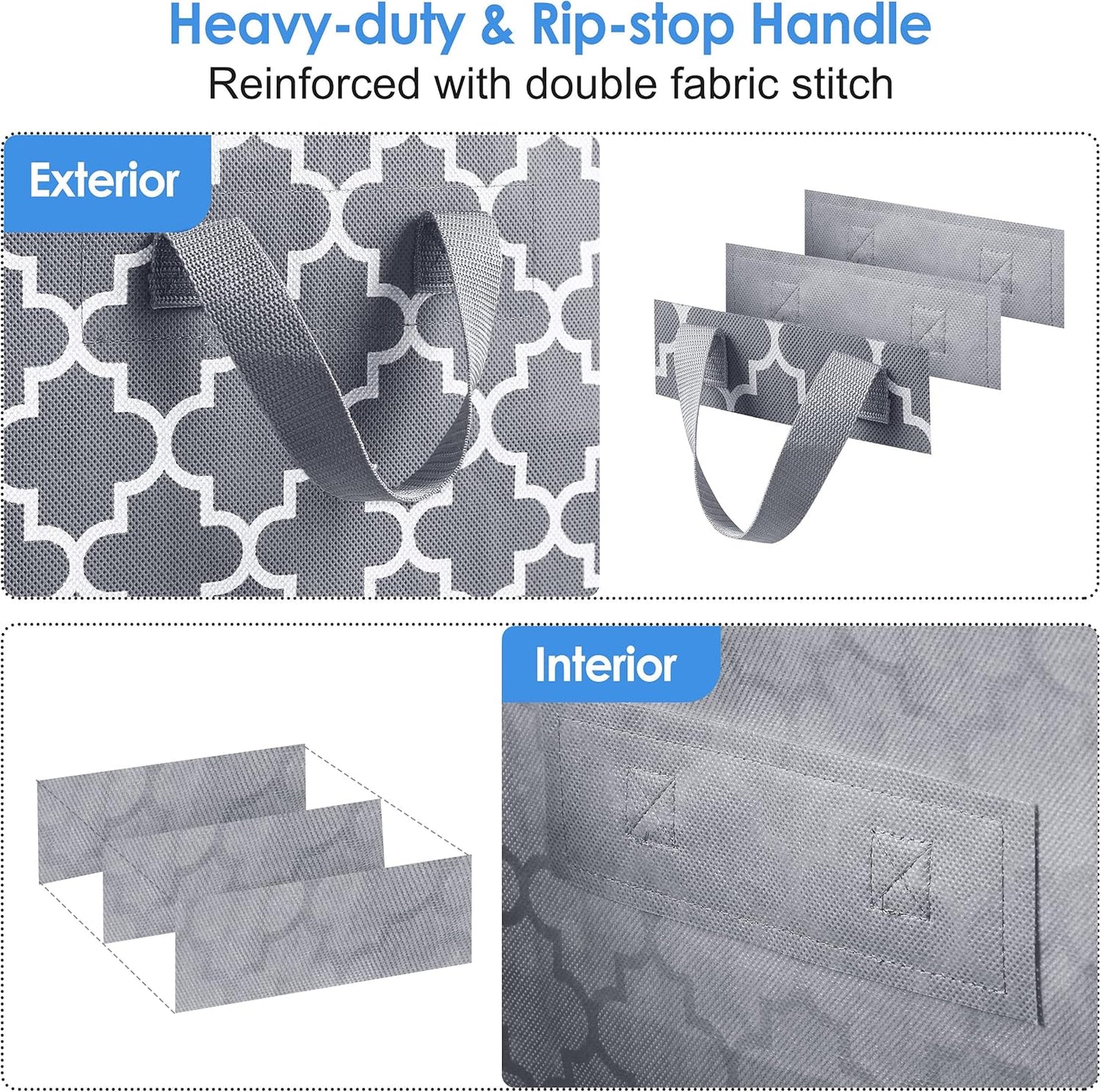 WISELIFE Storage Bags [3 Pack/100L] Large Blanket Clothes Organization and Storage Containers for Comforters,Bedding, Foldable Organizer with Reinforced Handle, Clear Window, Sturdy Zippers,Light Gray