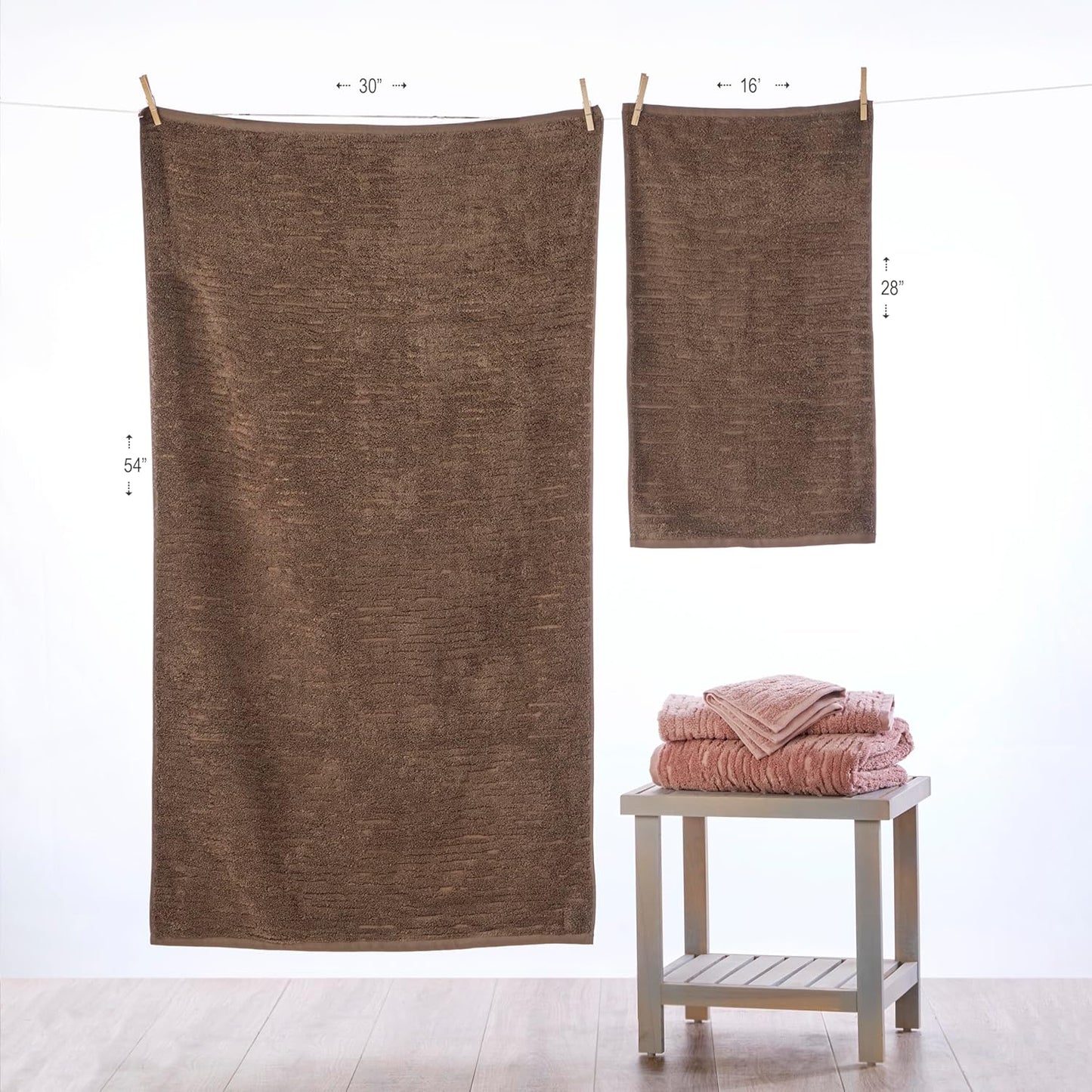 SKL Home CloudSoft Cotton Luxury Bath Towel for Bath & Gift, Mink Brown