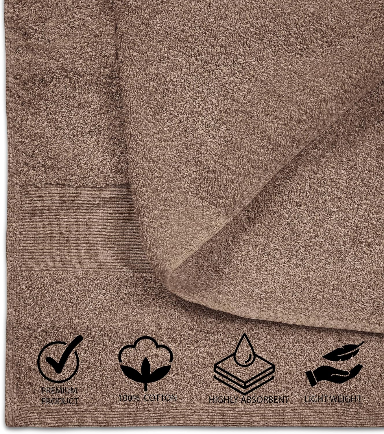 100% Cotton Luxury Bath Sheets - Pack of 2 (35" x 70") | Super Soft, Quick-Dry & Highly Absorbent Towels for Bathroom, Home, Spa & Gym (Taupe)