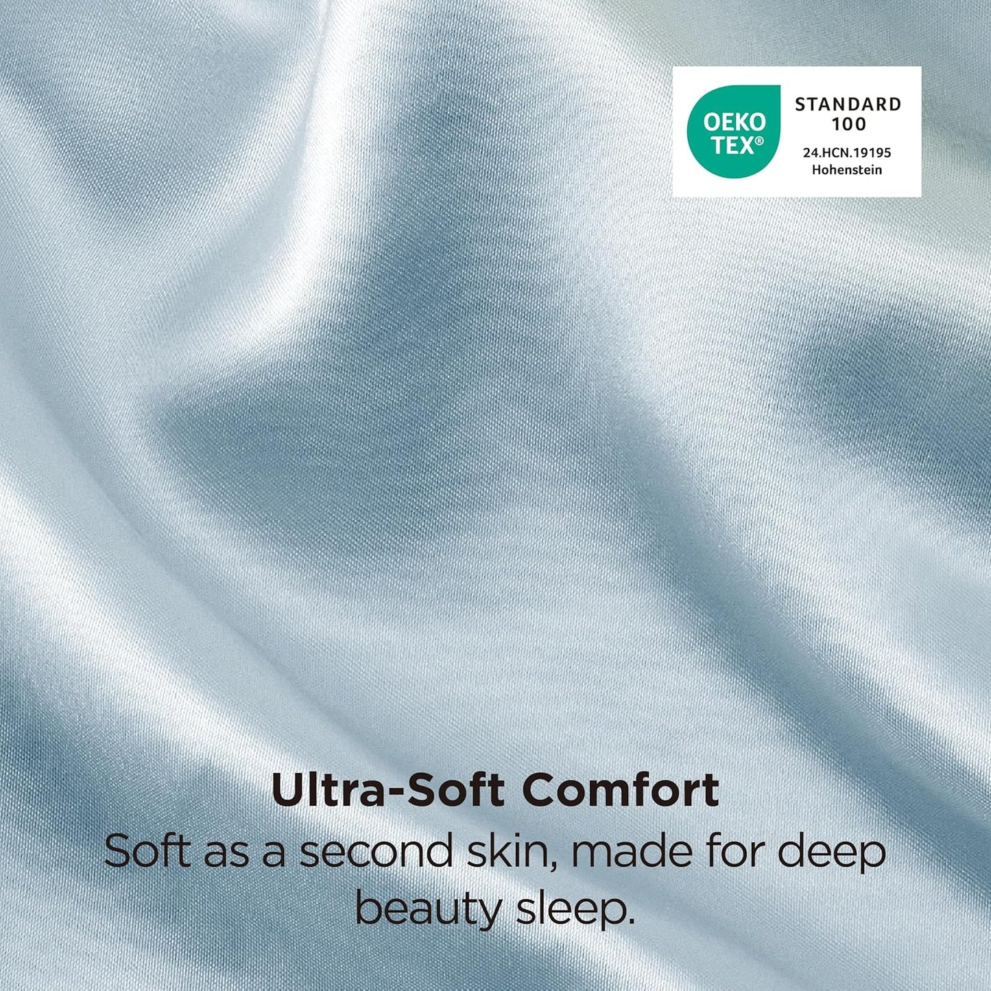 Bedsure King Size Satin Pillowcase Set of 2 - Celestial Blue Silky Pillow Cases for Hair and Skin with Envelope Closure, Similar to Silk Pillow Cases, Gifts for Women Men, 20x36 Inches, 2pcs