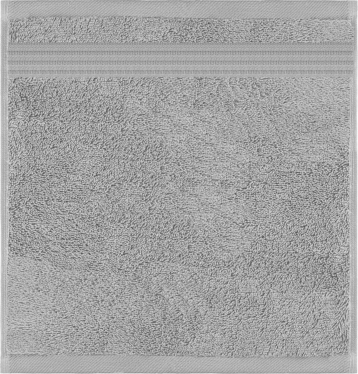 American Veteran Towel, 100% Cotton Turkish Washcloths for Bathroom Essentials 4 Pack, Soft Absorbent Wash Cloths Quick Drying Small Towels Washrags, Light Grey