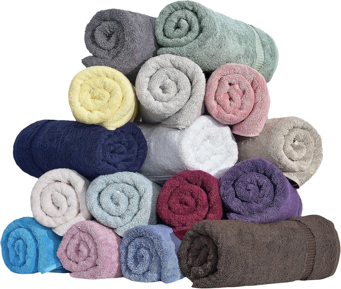 SALBAKOS 100% Turkish Cotton 6-Piece Towel Set | Heirloom Quality Hotel & Spa Collection | Ultra Soft, Super Absorbent 2 Washcloth, 2 Hand, 2 Bath Towel Sets | Made in Turkey (Rose, 6 Piece Towel Set)