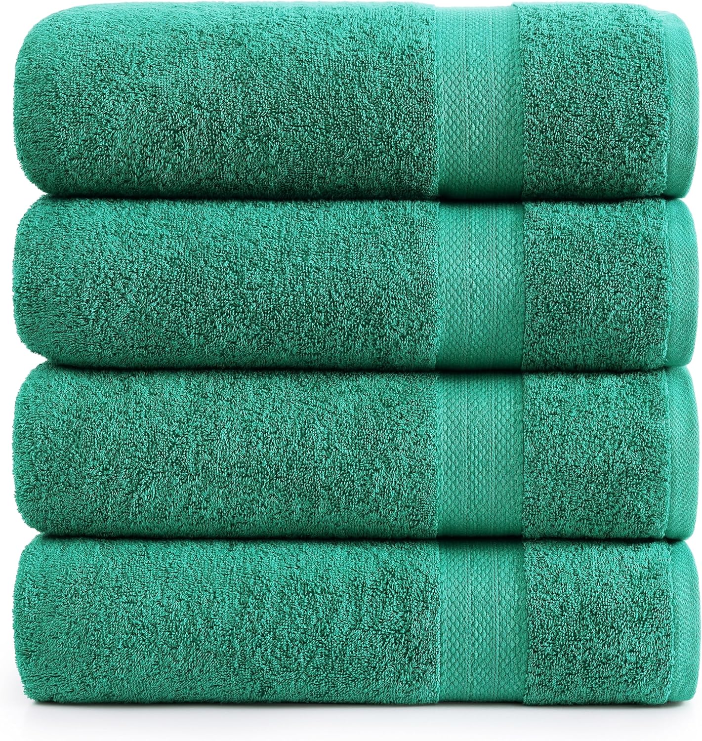 LANE LINEN 100% Cotton Oversized Bath Towels Set of 4 (35"x66") - Ring Spun Cotton Oversized Towels - Quick Dry, Soft & Absorbent Extra Large Bath Towel Set - Dorm Essentials for Girls - Emerald