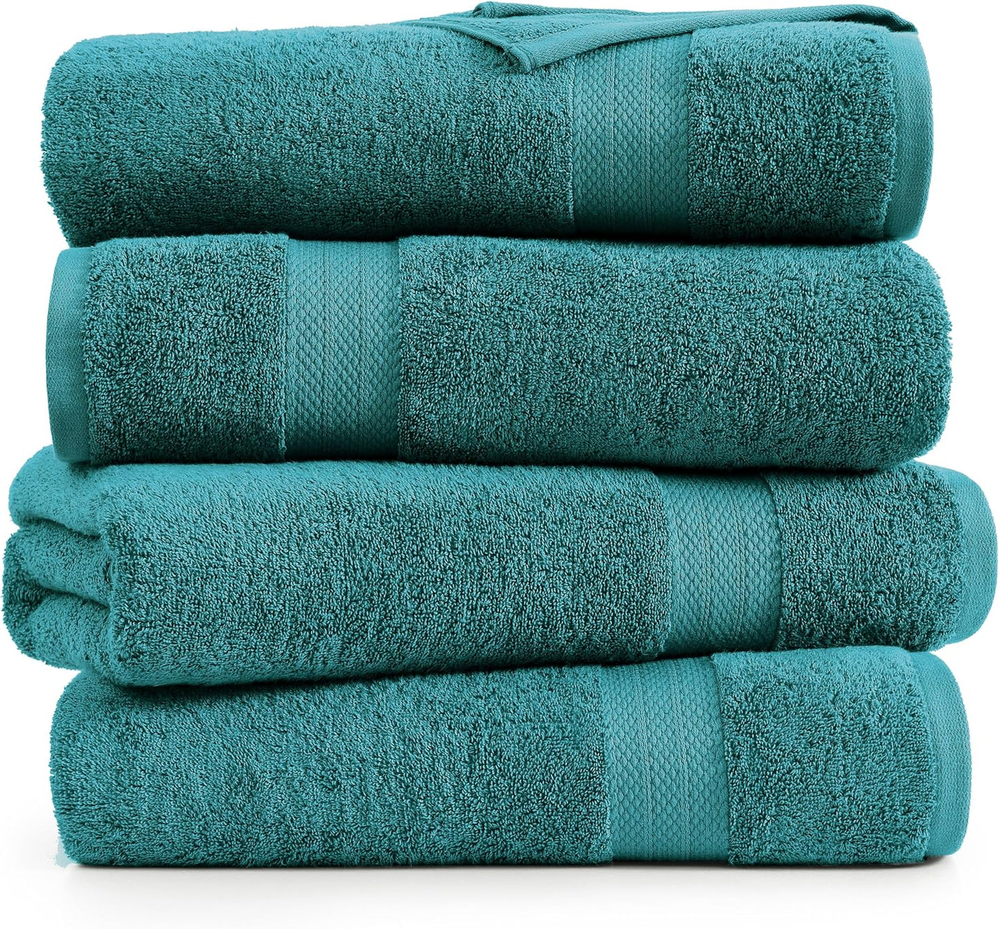 LANE LINEN 100% Ring Spun Cotton Bath Sheets (35"x66") - 4 Pcs - Extra Large Bath Towel Set - Quick Drying, Soft & Absorbent Oversized Bathroom Towels - Remain Soft After Multiple Washes - Sea Port
