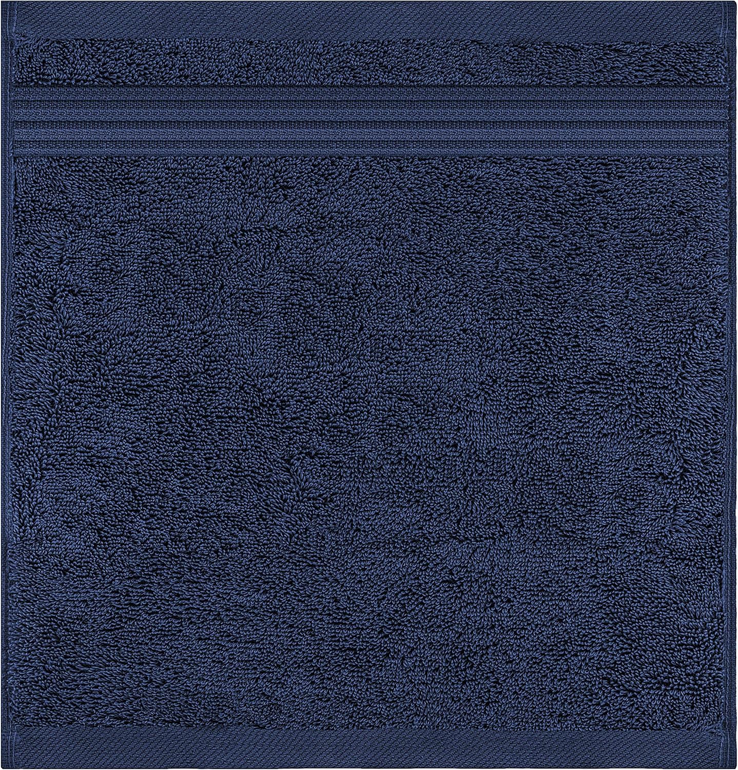 American Veteran Towel, 100% Cotton Turkish Washcloths for Bathroom Essentials 4 Pack, Soft Absorbent Wash Cloths Quick Drying Small Towels Washrags, Navy Blue