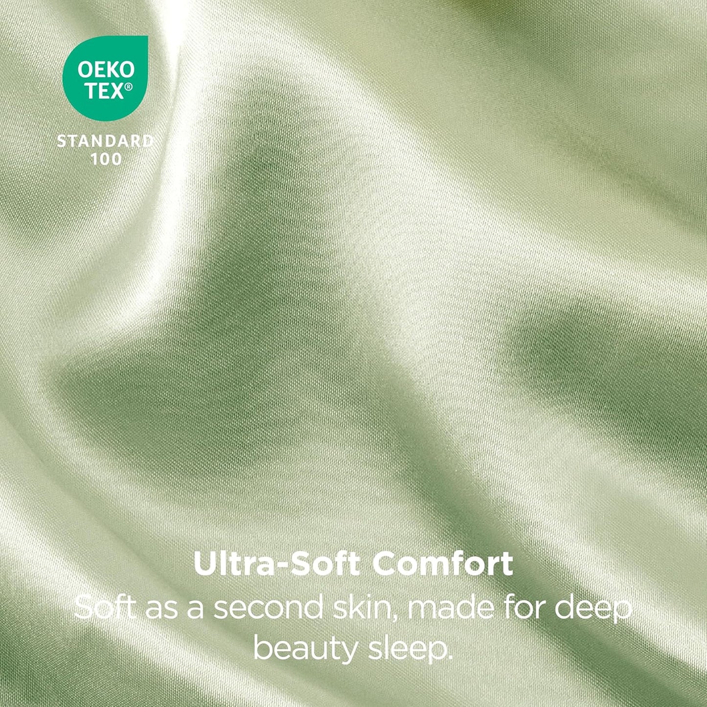 Bedsure King Size Satin Pillowcase Set of 2 - Laurel Green Silky Pillow Cases for Hair and Skin with Envelope Closure, Similar to Silk Pillow Cases, Gifts for Women Men, 20x36 Inches, 2pcs