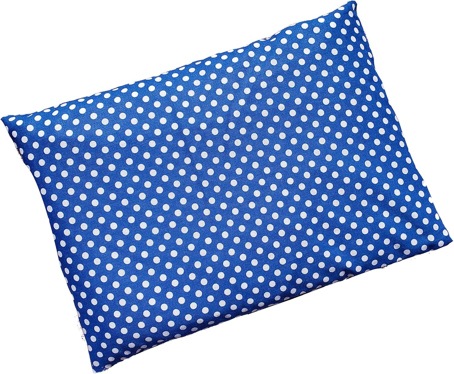 Microwavable Corn Filled Heating Pad and Cold Pack/Washable 100% Cotton Cover (Polka Dot - Blue, 7.5in W x 11in L)