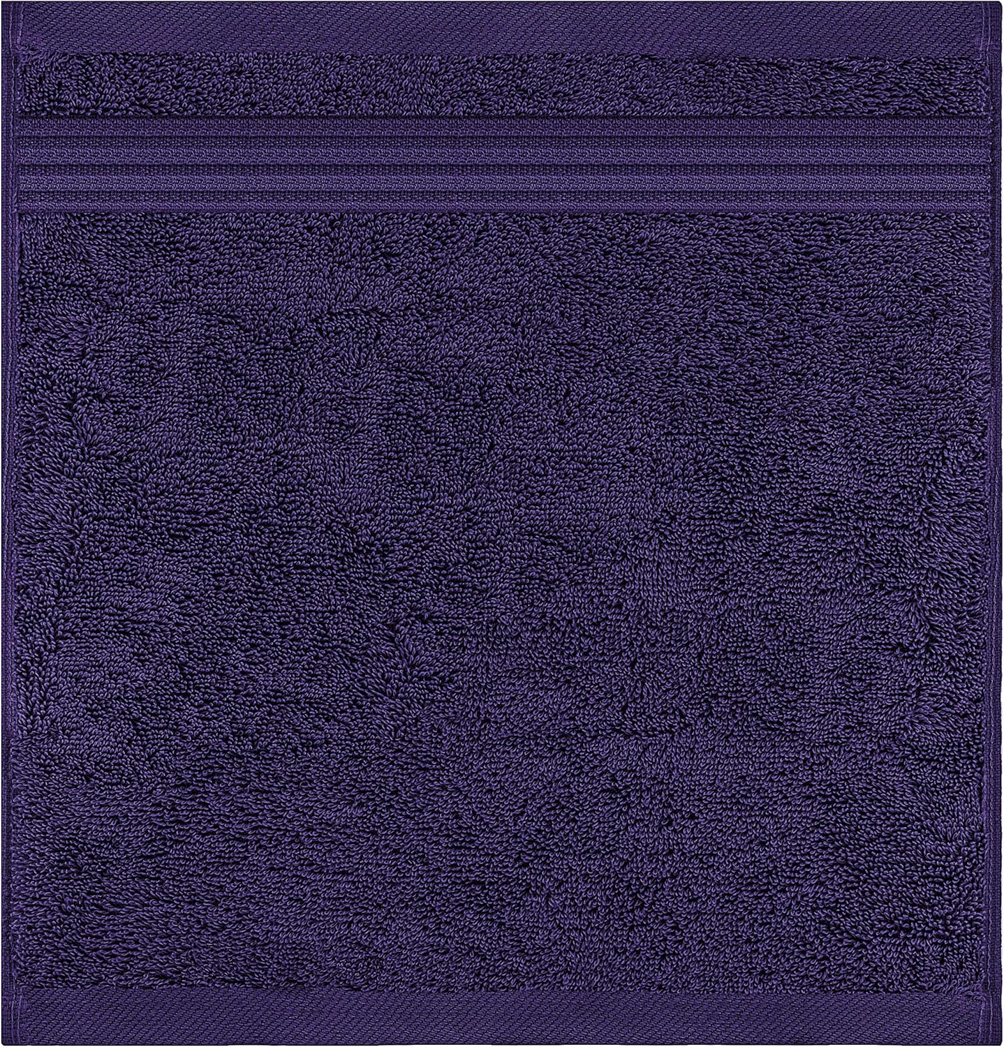 American Veteran Towel, 100% Cotton Turkish Washcloths for Bathroom Essentials 4 Pack, Soft Absorbent Wash Cloths Quick Drying Small Towels Washrags, Purple