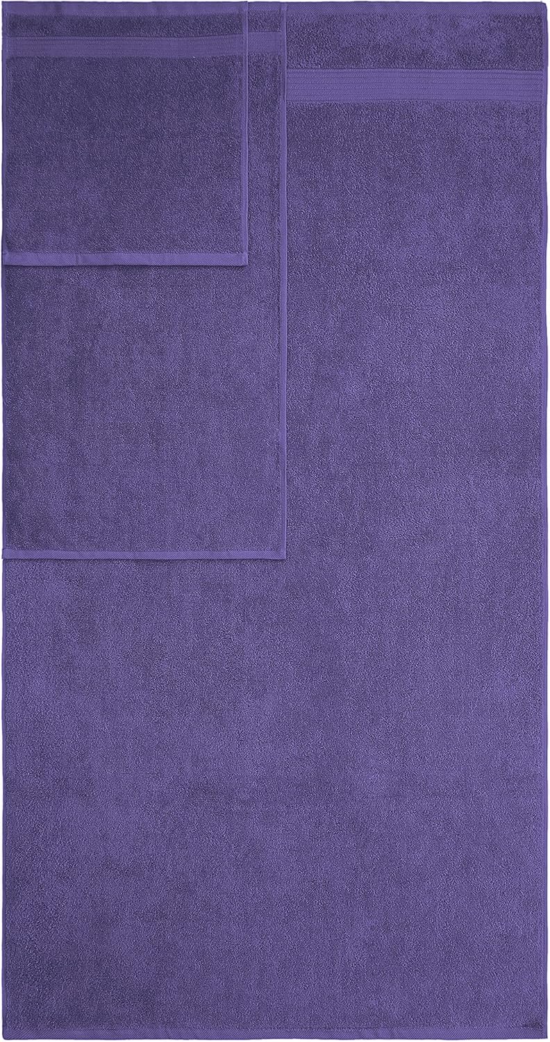 American Veteran Towel, 6 Piece Towel Set for Bathroom, 100% Cotton Turkish Bathroom Towels, 2 Bath Towels 2 Hand Towels 2 Washcloths, Purple