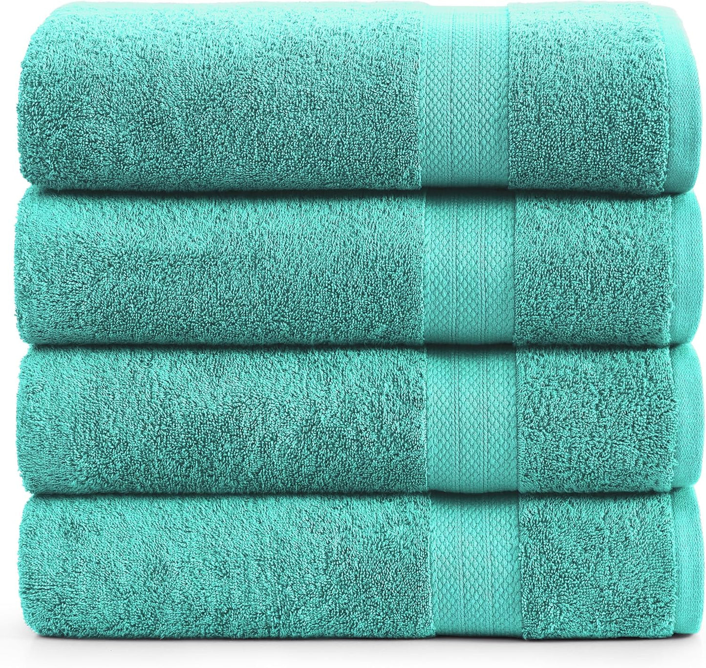 Lane Linen 100% Cotton Oversized Bath Towels Set of 4 (35"x66") - Ring Spun Cotton Oversized Luxury Towels - Quick Dry, Soft & Absorbent Extra Large Bath Towel Sets - Remains Soft after Washing - Teal